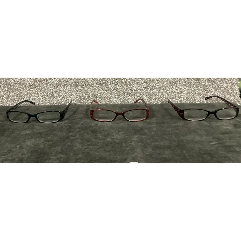 3 PAIR ‎ Foster Grant Daydreamer Purple Rose and Blue Reading Glasses
